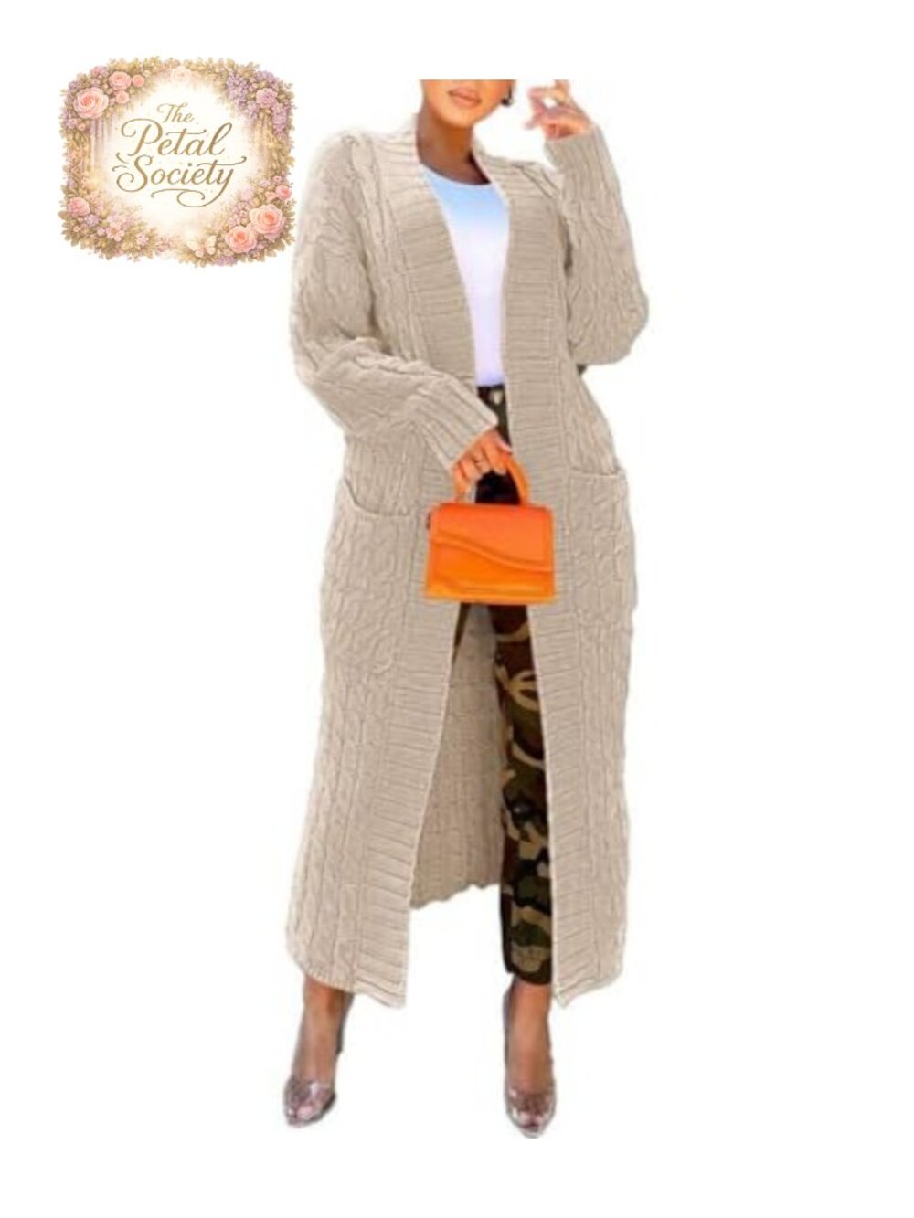 Nimsruc 100% Polyester Cardigan Sweater Women Open Front Cable Knit
